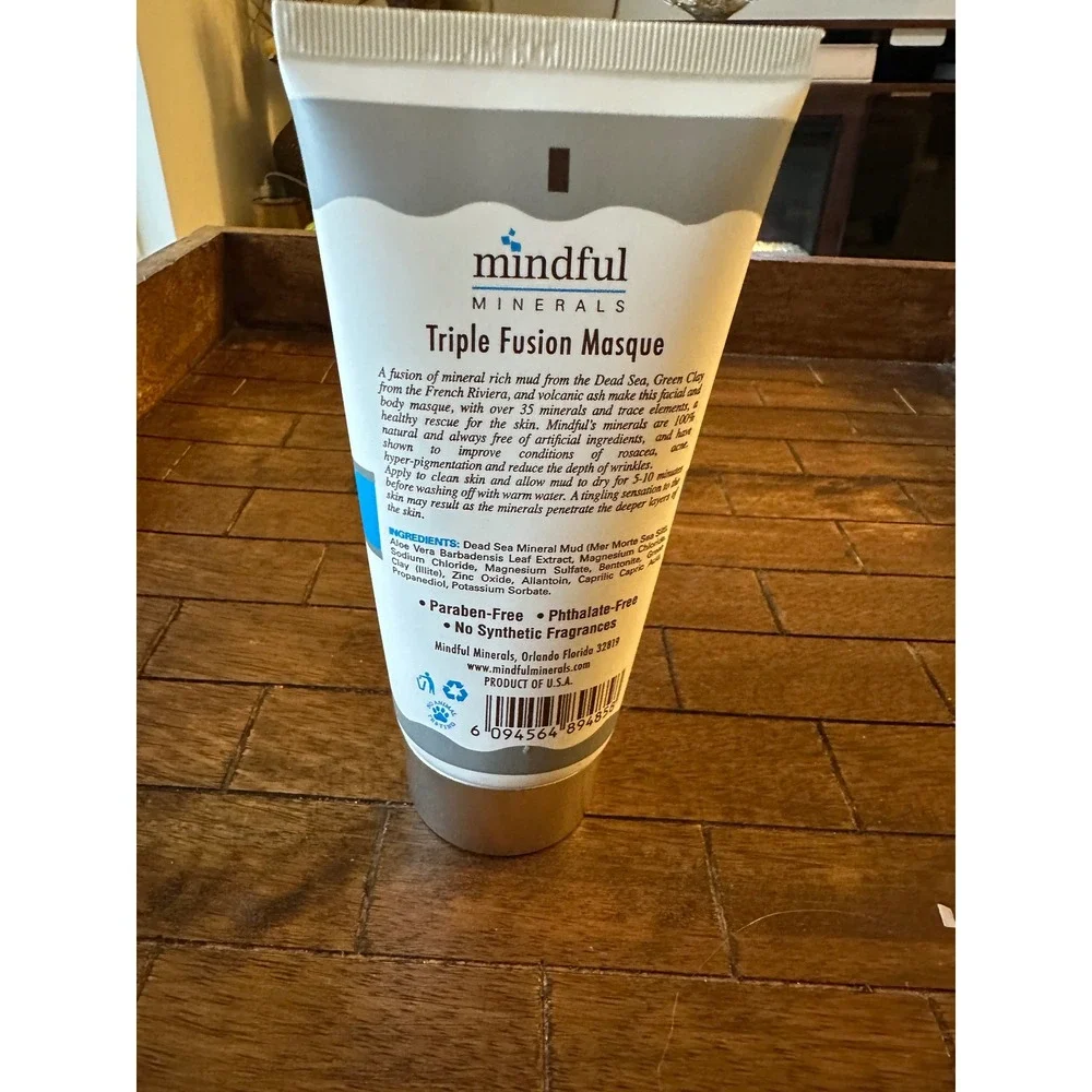 Mindful Minerals Triple‎ Fusion Masque Dead Sea Mud French GR Clay  7FLOZ sealed